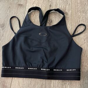 Oakley Black Strappy Sports Bra, Size Small